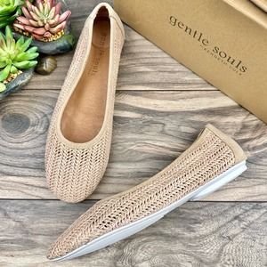 NIB Gentle Souls by Kenneth Cole 8M Eugene Travel Ballet Flats Packable Woven